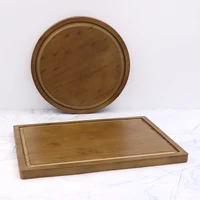 jaswehome rectangular round wood cutting boards chopping board with juice groove walnut wood color chopping boards serving tray