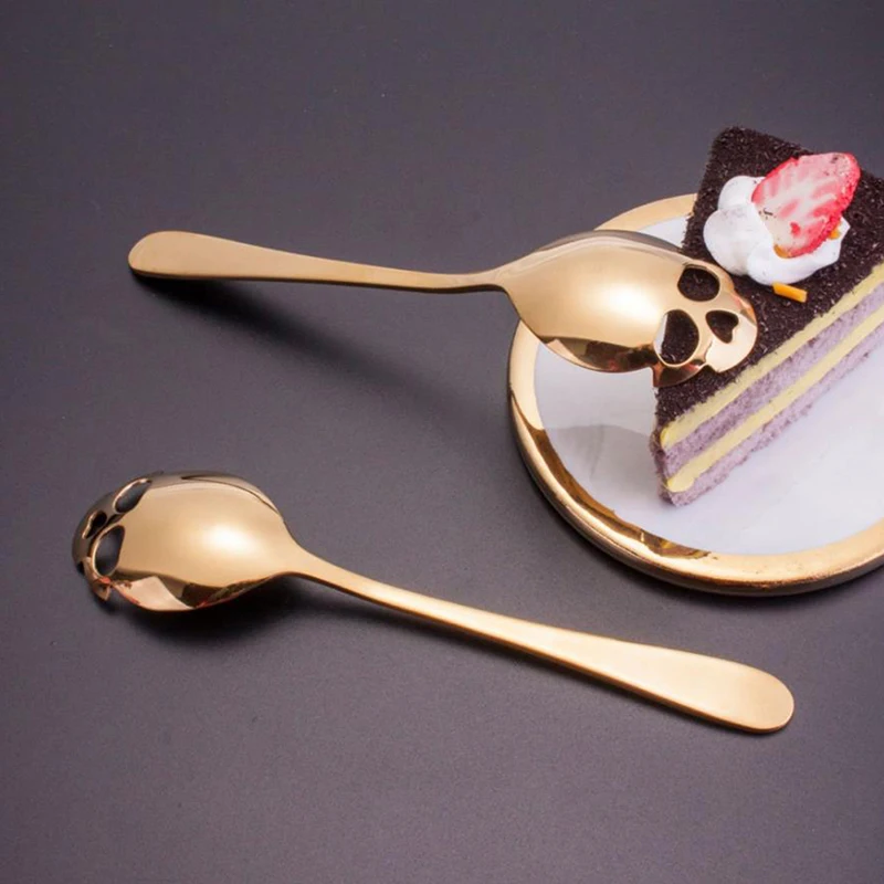 1 шт. ложка из нержавеющей стали с рисунком черепа | Дом и сад