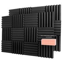 1224pcs 30x30x5cm acoustic foam studio wedge tiles soundproof foam ktv room sound absorbing treatment wall panel with tapes