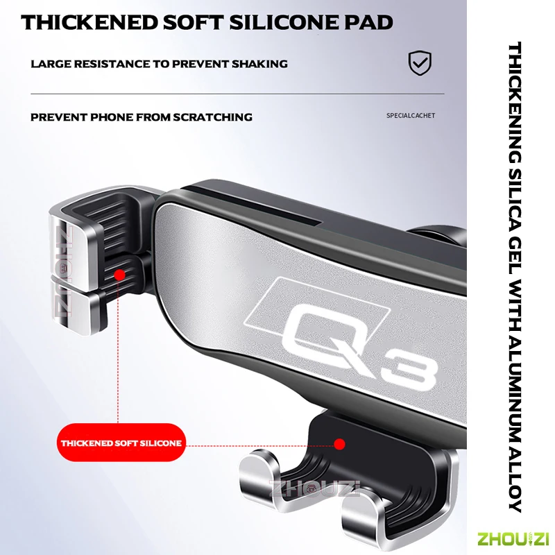 car mobile phone holder air vent outlet clip stand gps gravity navigation bracket for audi q3 8ug 8ub 2013 2018 car accessories free global shipping