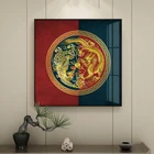Китайский Золотой Дракон Современная Настенная Картина на холсте картины и плакаты поп-арт-стена рамки картина для гостиной без рамы