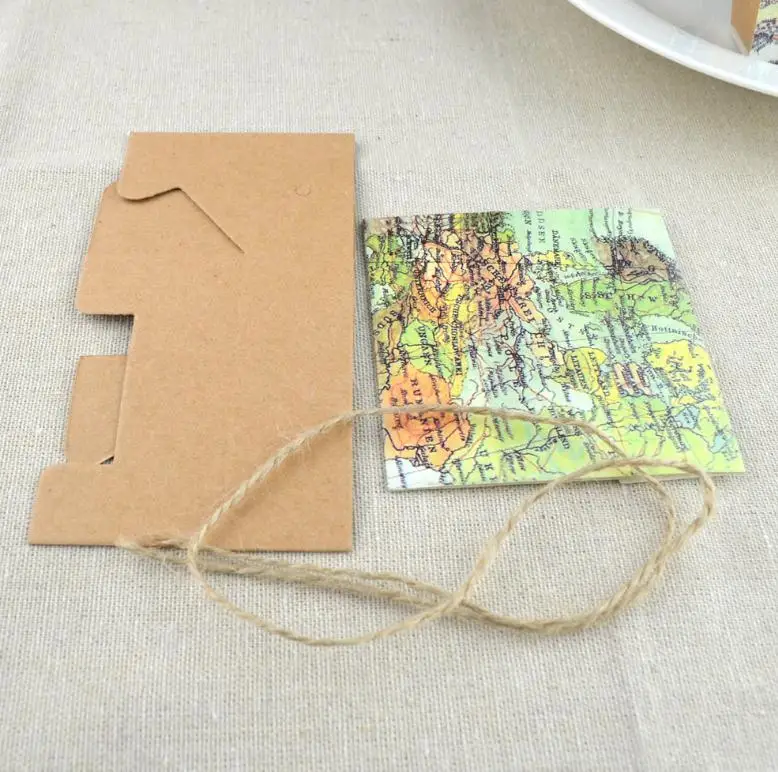 Сделай сам путешествия Карта мира коробка конфет винтажная крафт бумага