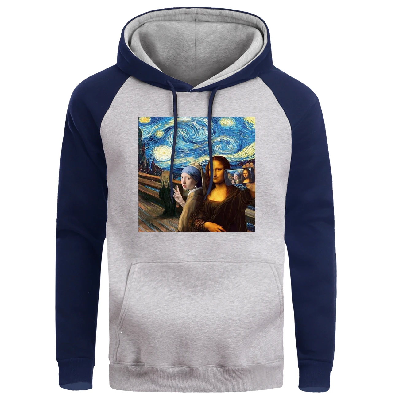 Толстовки Mona Lisa с принтом смайлика мужские высококачественные флисовые