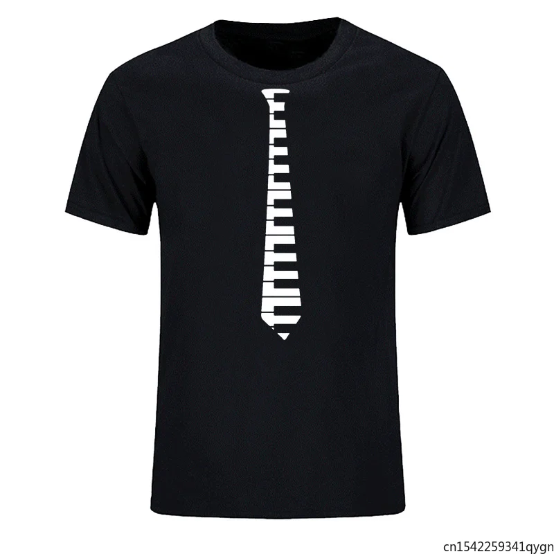

New Summer Hip Piano Keys Tie Piano Keyboard Concert T Shirt O Neck Short Sleeve Tshirts