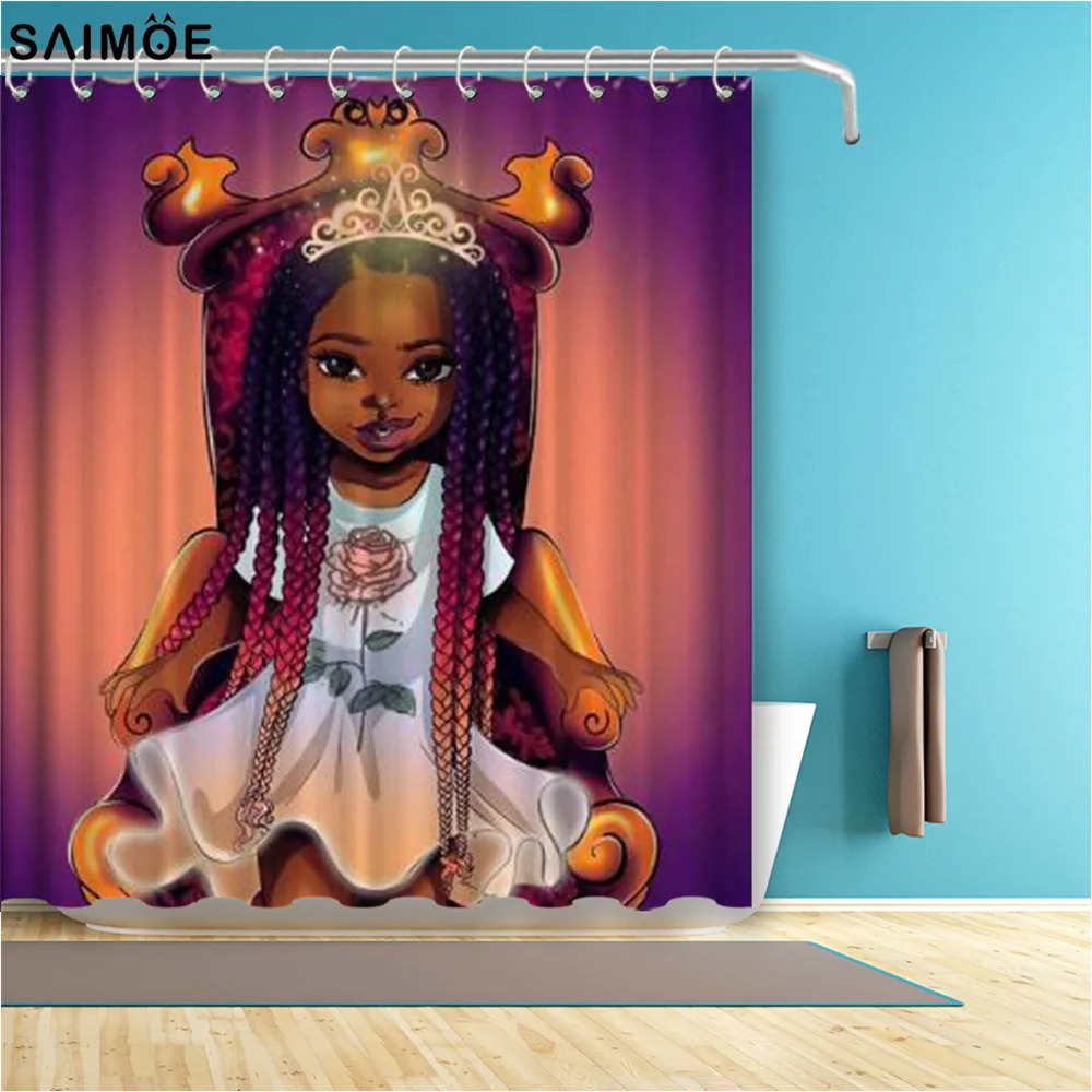 Африканская черная американская занавеска для душа водонепроницаемая ткань из