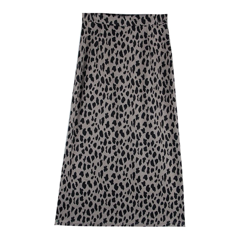 

Leopard New Women Skirts Design Black-slit Streetwear Harajuku Korean Style Fashion All-match Leisure Chic A-line High Waist Ins