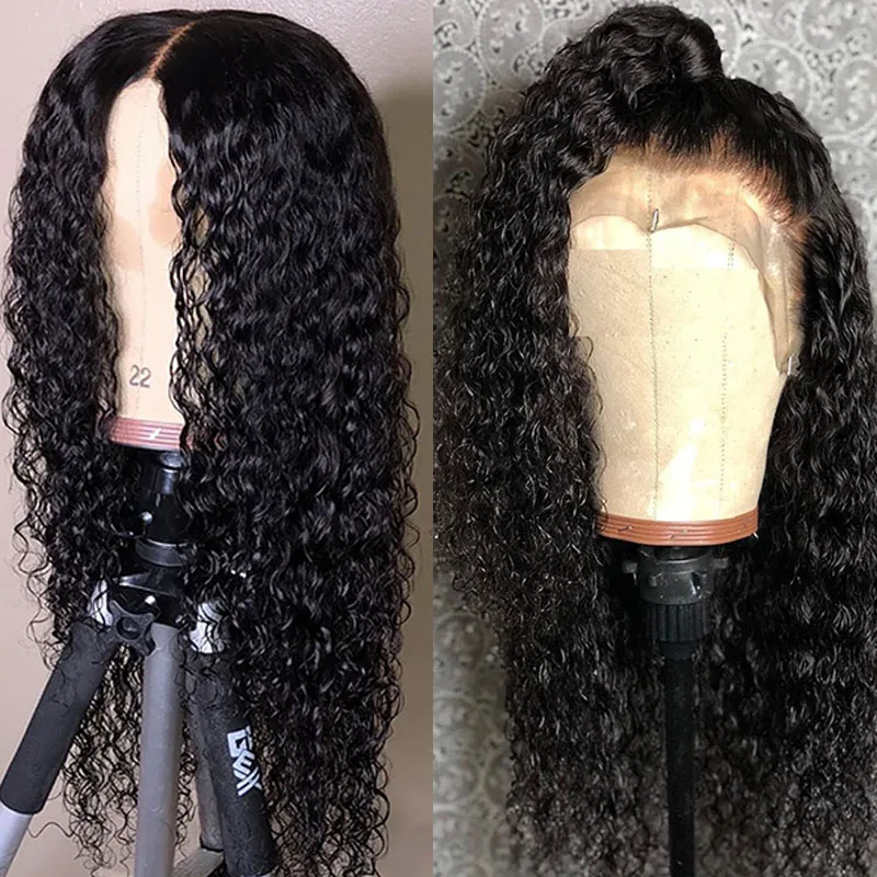 Предварительно выщипанные вьющиеся человеческие волосы парик бразильский Remy 13x6