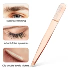 Пинцет для бровей с расческой для бровей, из нержавеющей стали