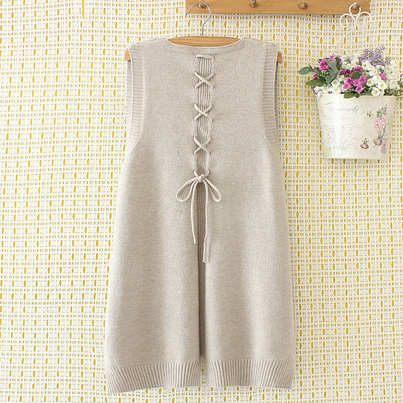 Свитер без рукавов женский жилет с разноцветными пуговицами и перекрестной