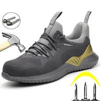 lightweight work sneakers safety shoes men protective shoes breathable work shoes puncture proof safety boots steel toe shoes