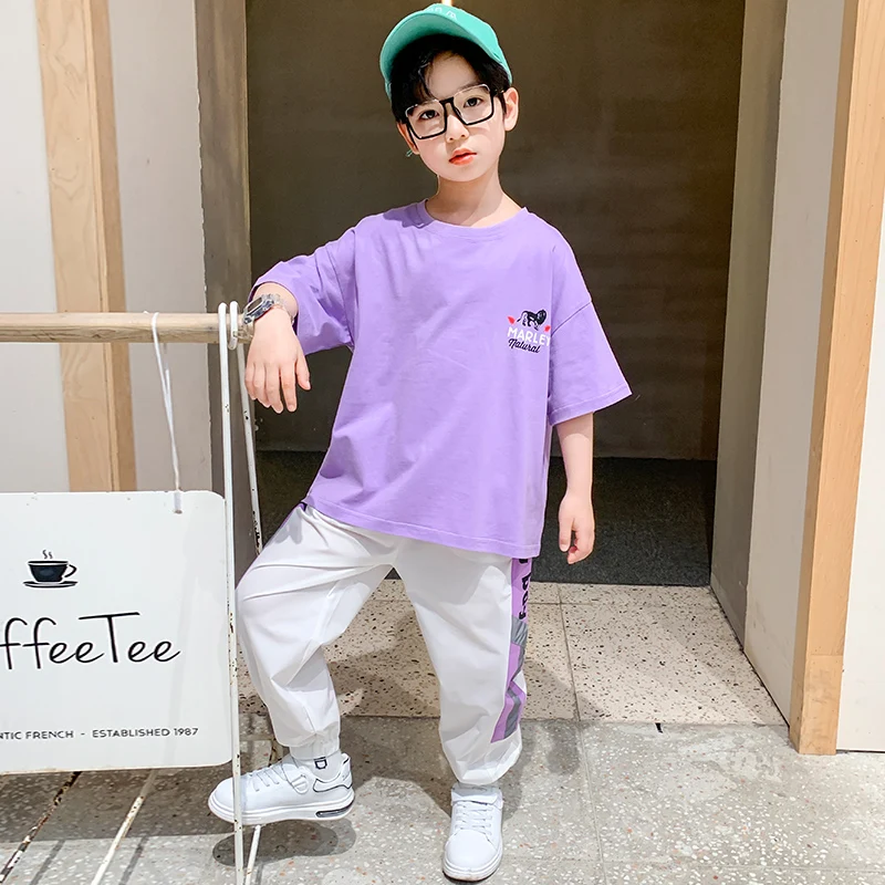 

Boys Clothing Sets Summer Short Sleeve T-Shirt+Pants 2 Pcs Kids Outwear Children Clothes Suits 6 8 10 12 13 14Years Boy Outfit