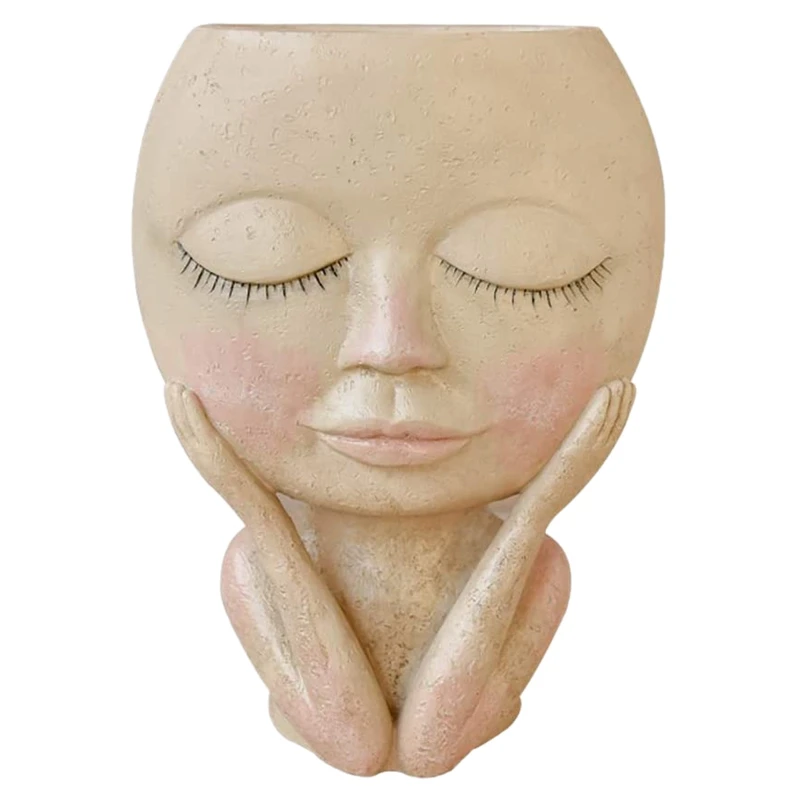 

Ваза BMBY с человеческим лицом, декоративная кукла, каучуковый цветочный горшок, фигурка, ремесла, контейнер для хранения, контейнер для цвето...