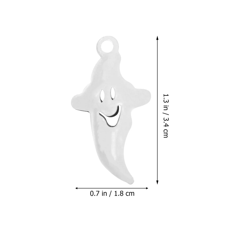 

10pcs Ghost Shaped Decorative Bell Pretty Bell Pendant for (White)