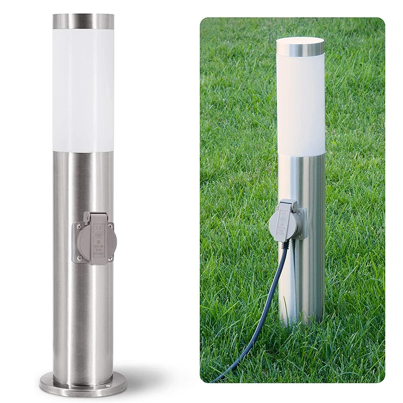 Outdoor Garden Floor Light EU Socket 3680W Energy Column E27 Base Yard Lamp Lawn Lamp For Garden Décor Mower Electrical Outlet