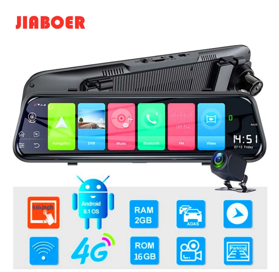 

4G GPS Navigation Car DVR 10Inch ADAS Dash Cam Camera Android FHD Recorder Rear View Mirror Night Vision For Auto Video