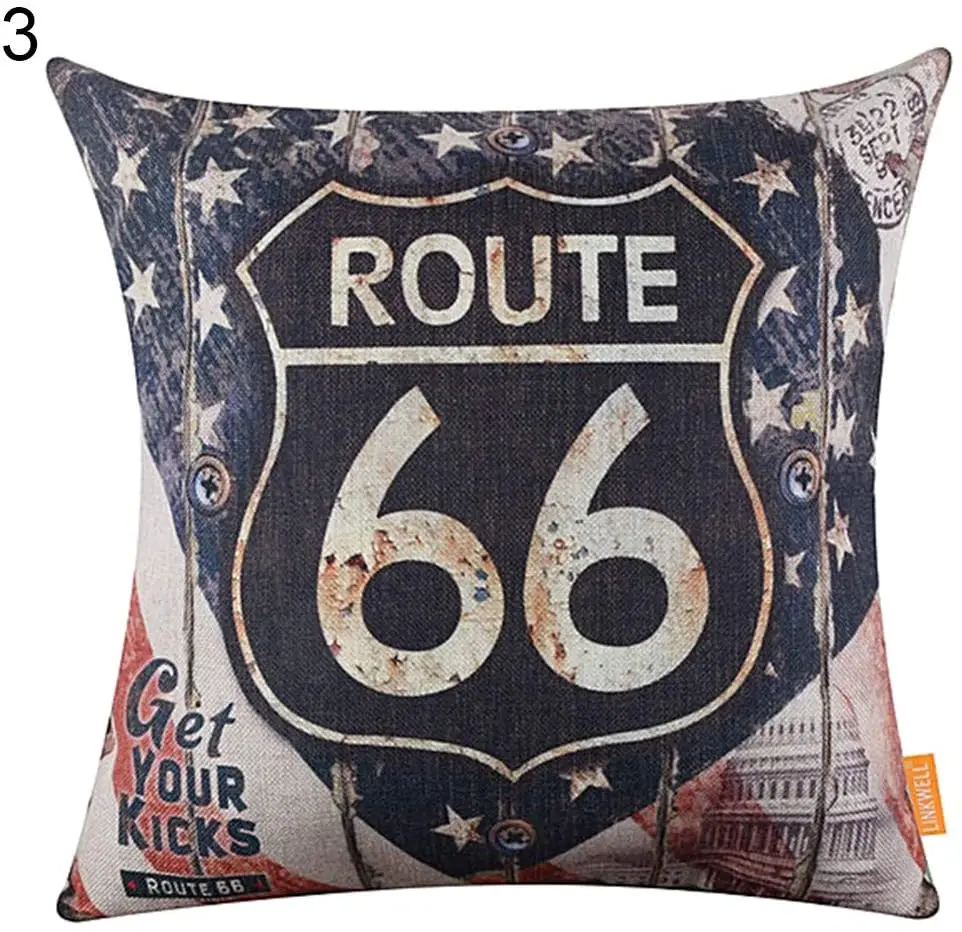 

Decorative pillowcase, retro US map Route 66 cover, cushion cover, sofa bed, car decoration, bedroom decoration