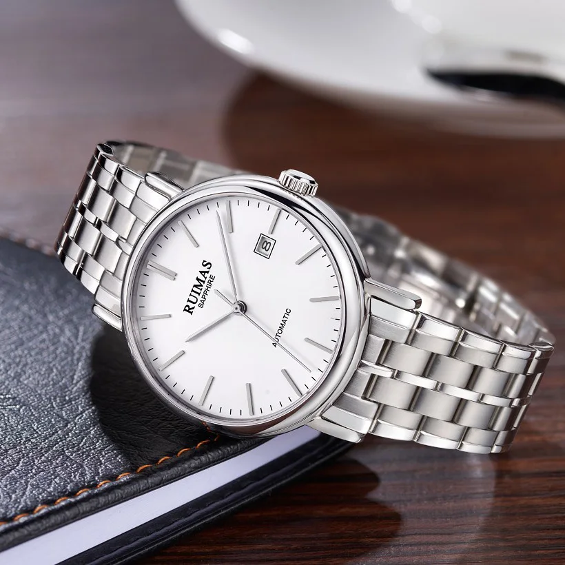 Мужские часы бренда RUIMAS Роскошные автоматические механические деловые наручные