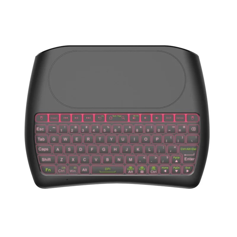 

Backlight D8 Pro i8 English Russian Spanish 2.4GHz Wireless Mini Keyboard Air Mouse Touchpad 7 color backlit for Android TV BOX