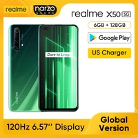 global version realme x50 x 50 5g smartphone 6gb 128gb snapdragon 765g 6 57%e2%80%98%e2%80%99 120hz ultra display 48mp quad rear cams 30w charge