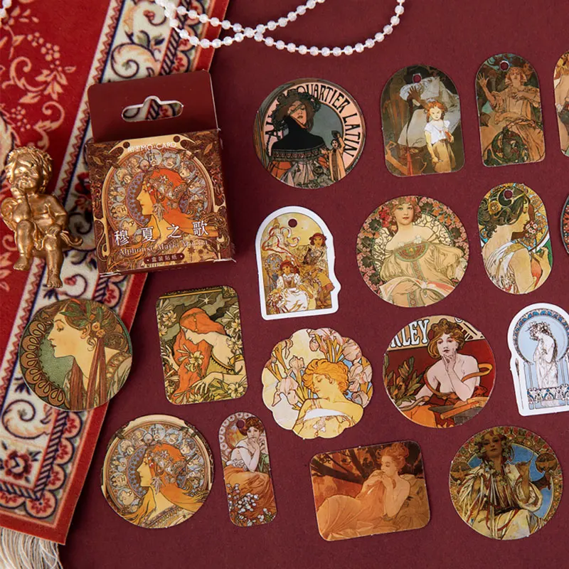 45 шт винтажный Альфонс Мария Муха наклейка альбом скрапбук декоративный