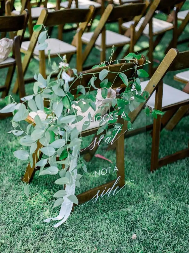 Выберите сиденье а не боковой Свадебный знак | Акриловый на заказ плексиглас