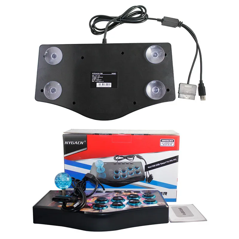 Retro Arcade Game Rocker Controller Usb Joystick For Ps2/Ps3/Pc/Android Smart Tv Built-In Vibrator Eight Direction Joystick(No.B |