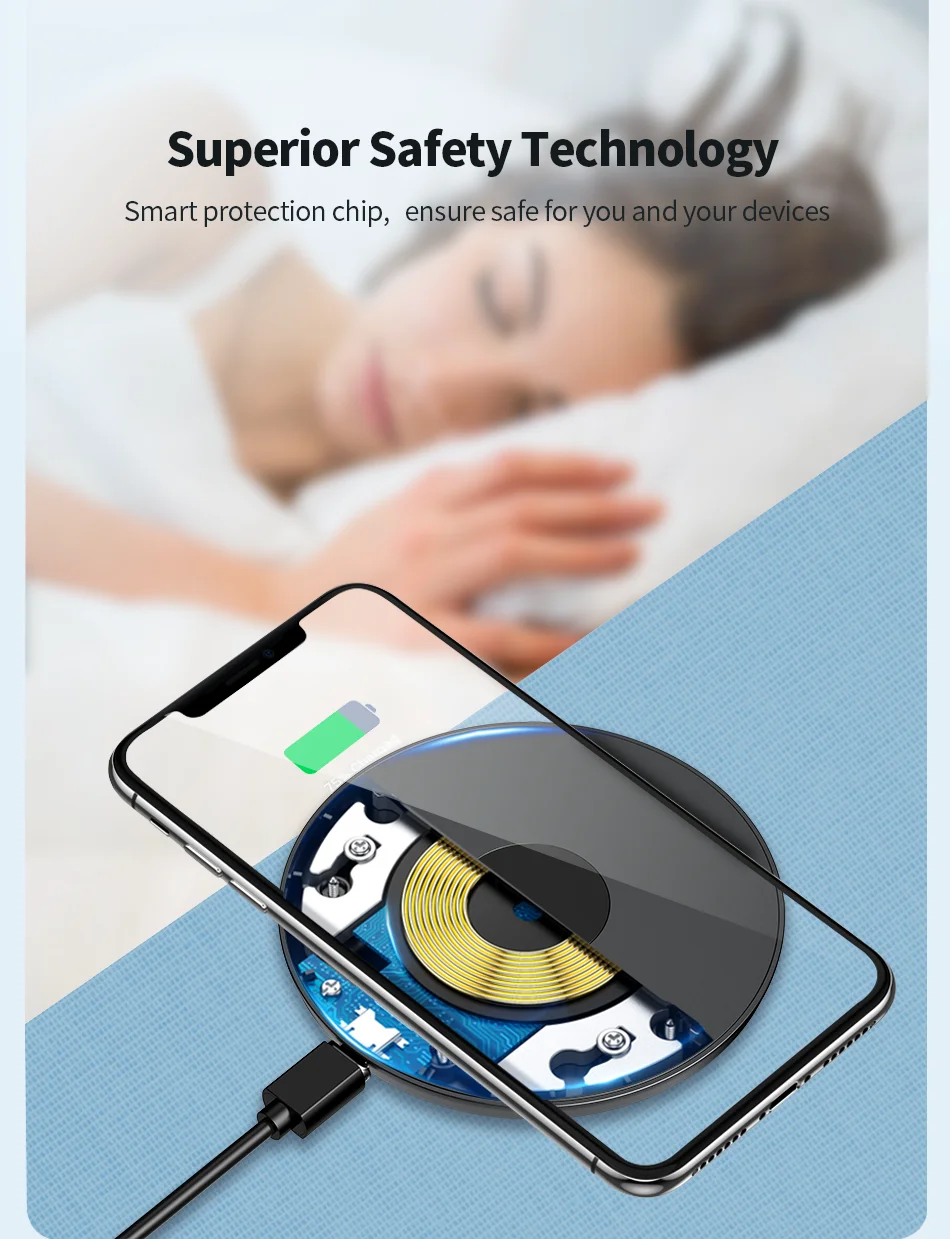 Udyr 10 Вт Qi Беспроводное зарядное устройство приемник для iPhone Xs Max X 8 Plus Быстрая зарядка для samsung Note 9 S10 Plus chargeur sans fil