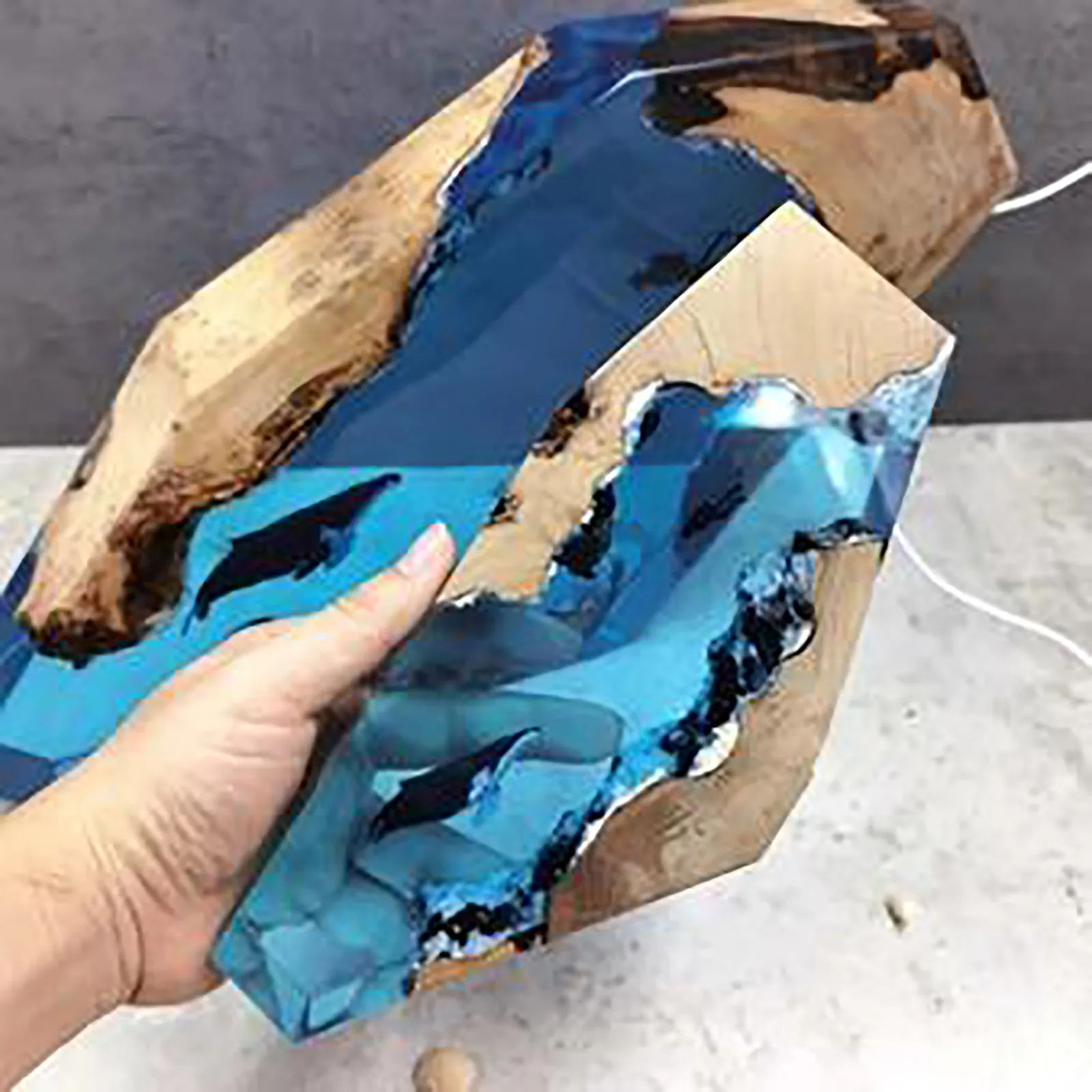 Большая эпоксидная полимерная лампа настольный декоративный светильник для