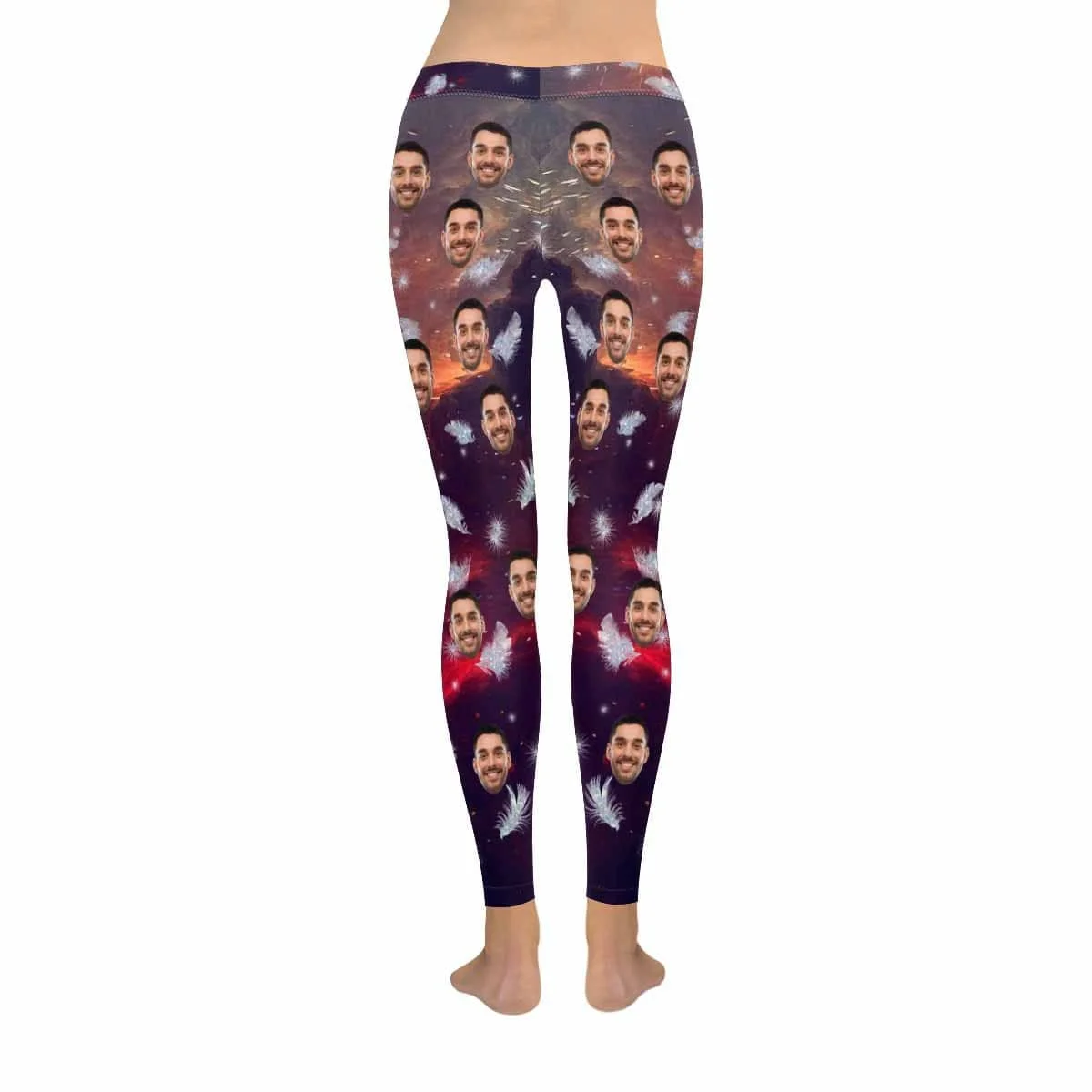 

Custom Face Feather All-Over Low Rise Yoga Leggings