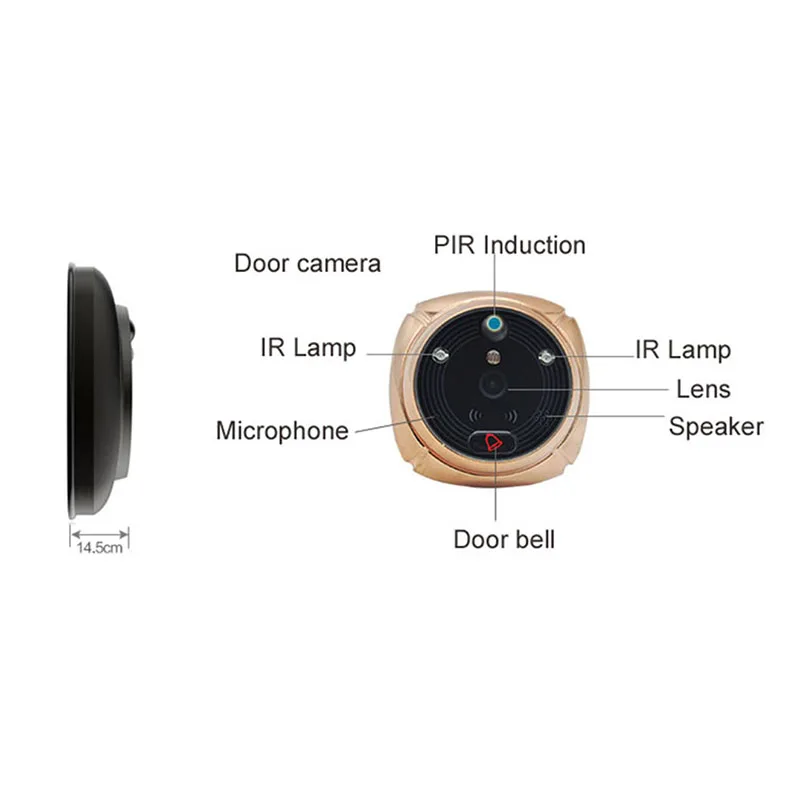 Дверной глазок ROLLUP iHome4 с Wi Fi камера только для двери IP звонок ИК ночное видение