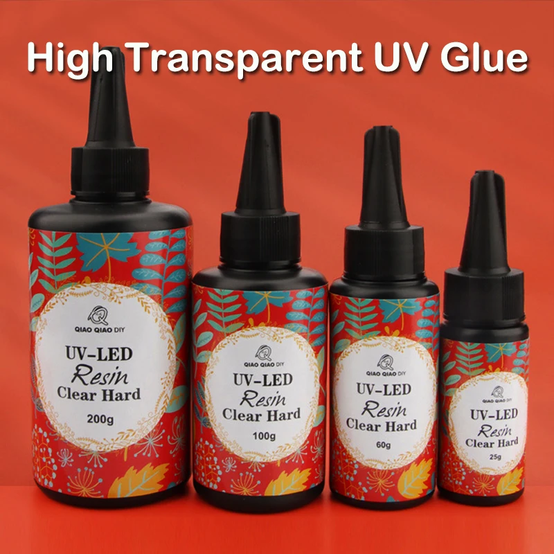 

25/60/100/200/500/1000g UV LED Resin Hard Glue Clear Ultraviolet Curing Solar Cure Sunlight Activated Gel for DIY Jewelry Making