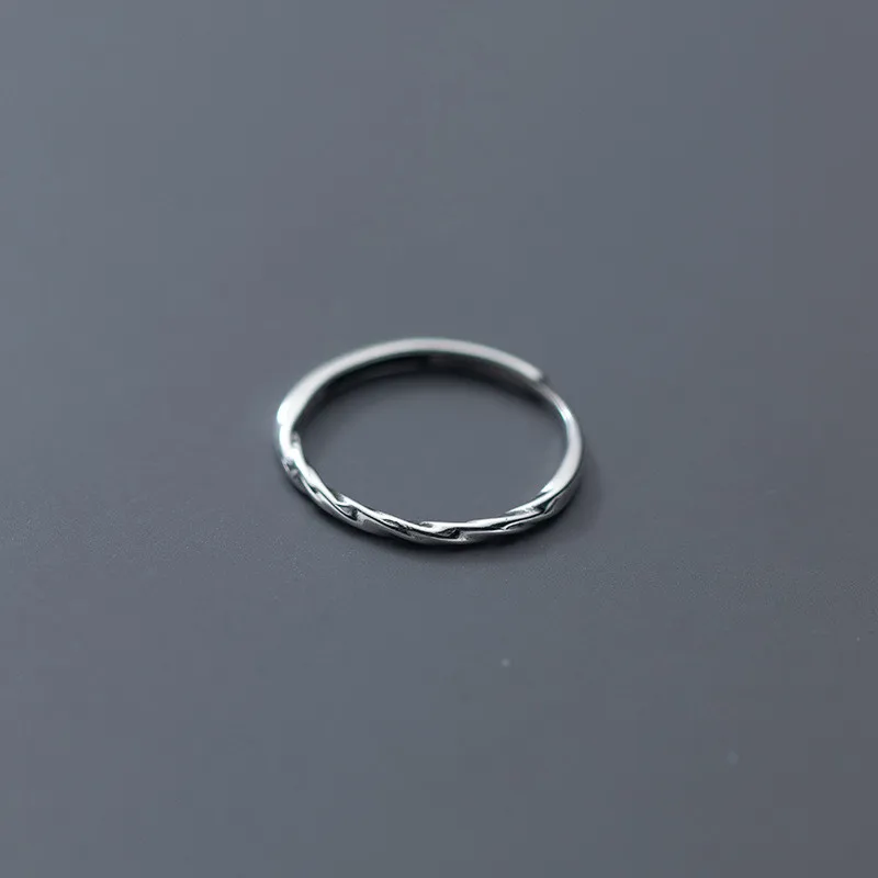 

925 Sterling Silver Simple Fashion Thread Rings Adjustable Personality Creative Design Jewelry For Girls Lady Daughter Gift