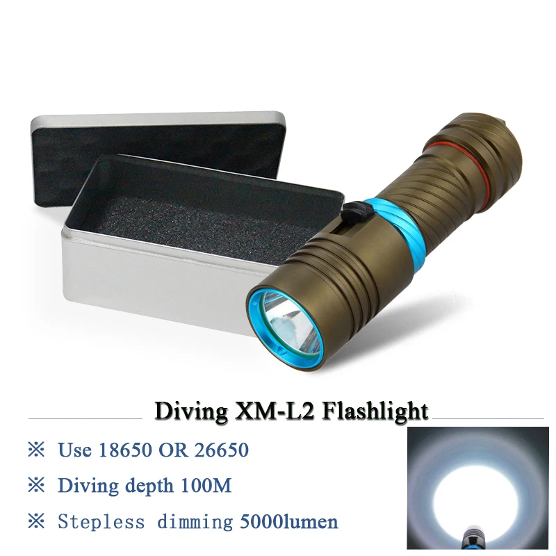 Подводный свет Ныряние подводные фонари LED Электрический фонарик для дайвинга CREE