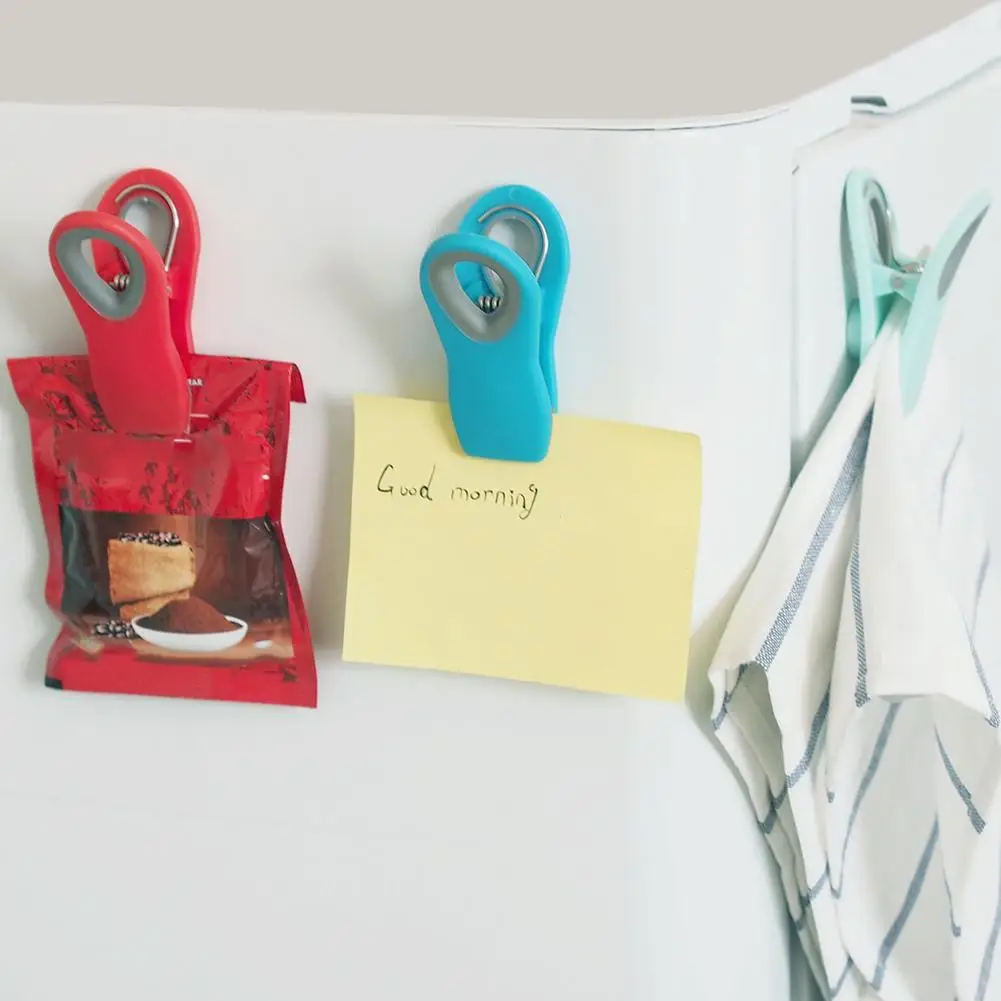 4PCS Magnetic Sealing Clip Kitchen Innovative Refrigerator Stickers Food Preservation Moisture-proof Plastic Clips | Дом и сад