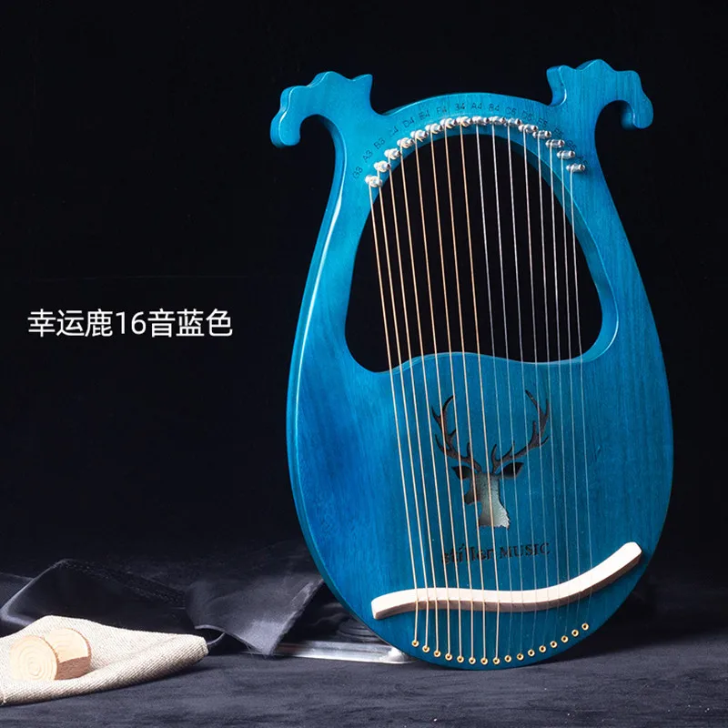 16 струн деревянный из красного дерева Lyre Harp музыкальный инструмент струнный с