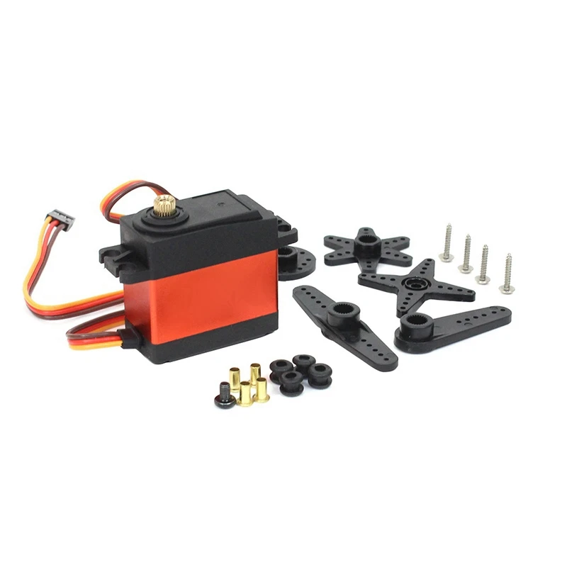 

Digital Servo Waterproof Metal Steering Digital Metal Gear Core Servo with 4PCS Metal 2.2 Beadlock Wheel Rim Tires Set