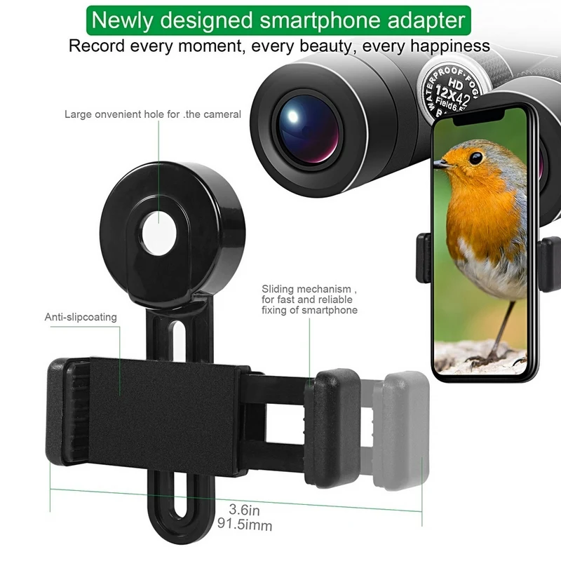 Бинокль для взрослых и детей 12x42 компактный охотничий бинокль с прозрачным