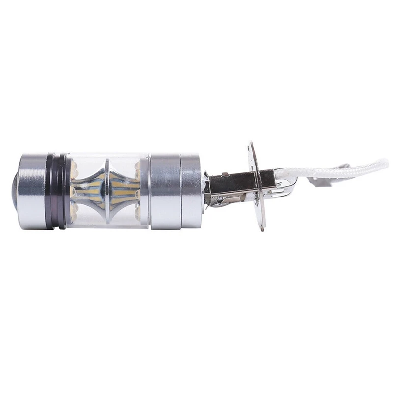 

2Pcs 6000K White LED H3 100W 2323 Car Fog Light Bulb DRL