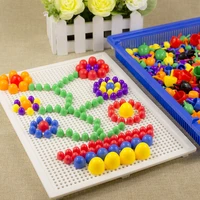 creative mushroom nail beads 296 pcsset box packed intelligent 3d puzzle games jigsaw board for children kids educational toys