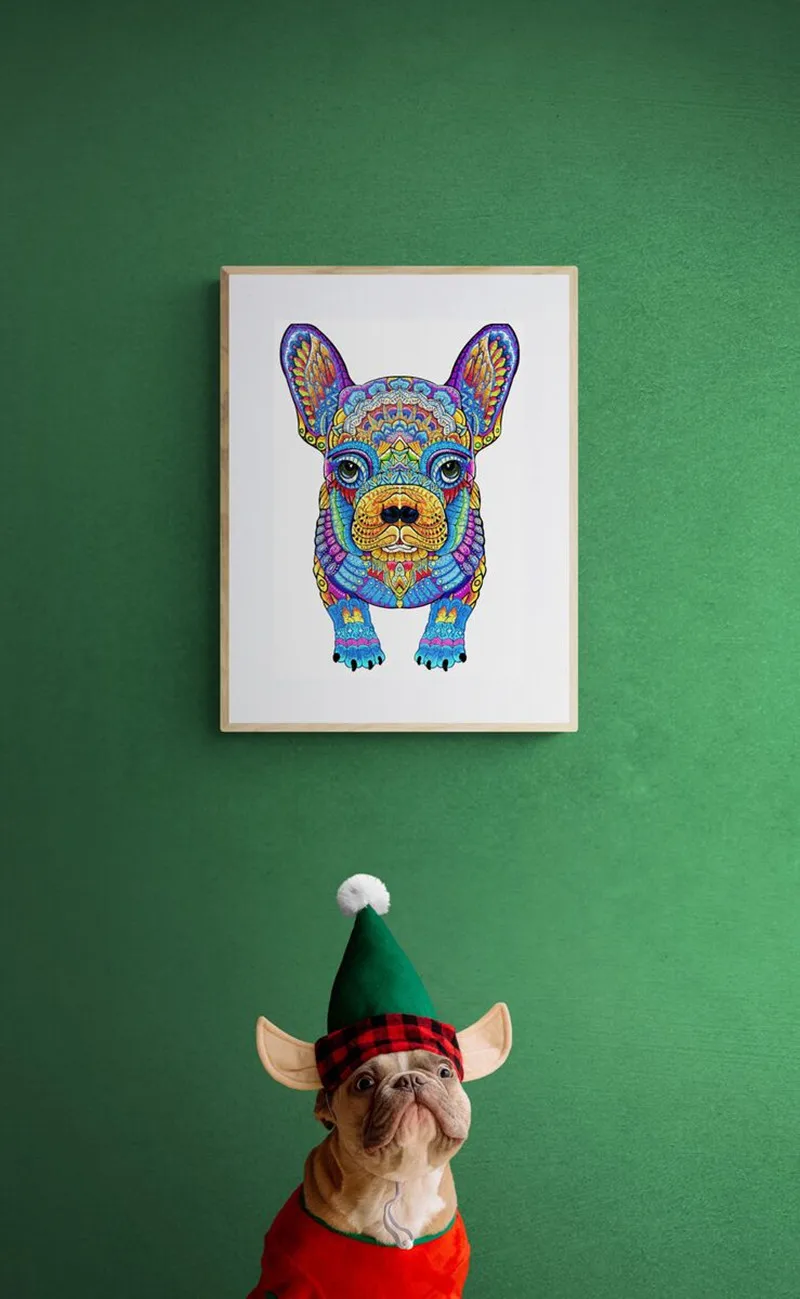 Милый Французский бульдог строительная игрушка для любителей собак деревянный