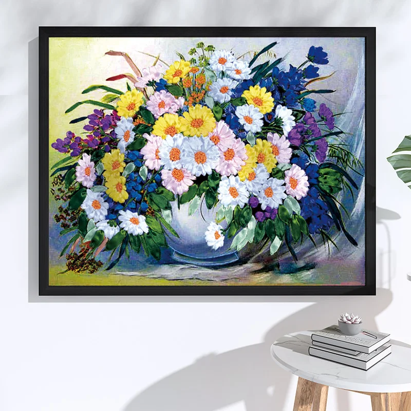 DIY ленты вышивка декоративная живопись холст Цветной HD печатает рукоделие и