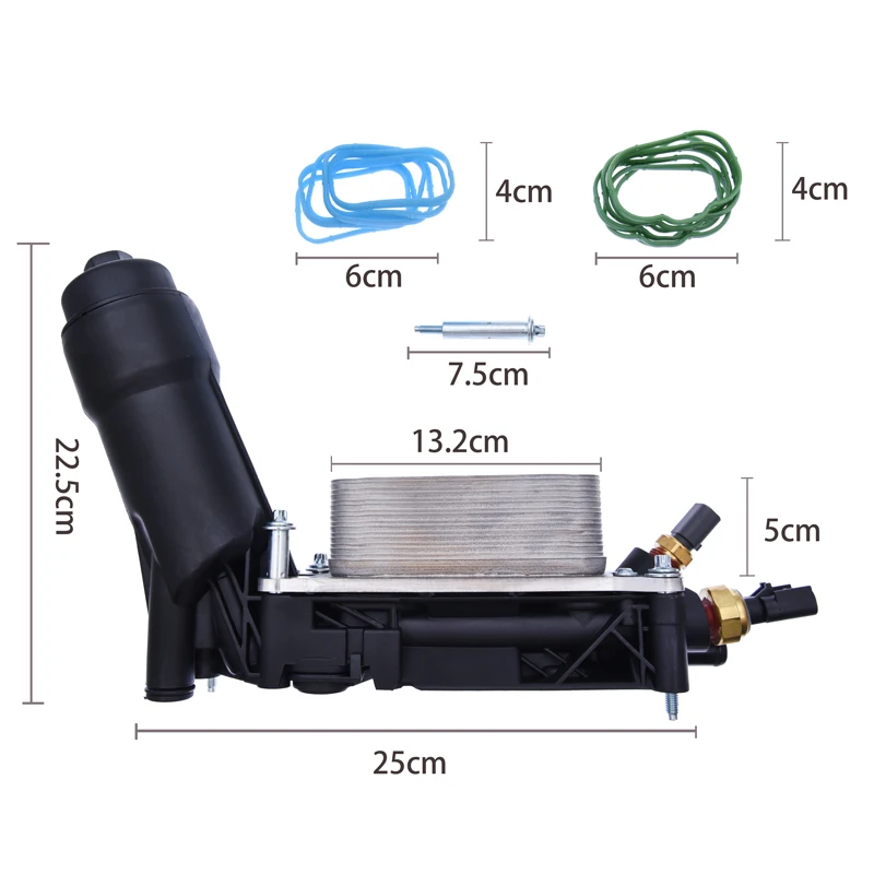 

Engine Oil 5184294AE Cooler Filter With Housing Adapter Gaskets Sensor Kit For 11-13 Chrysler Dodge Journey Jeep Ram 3.6L