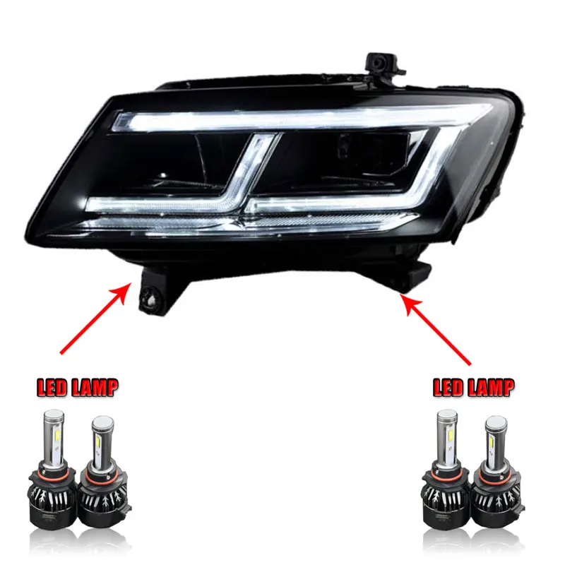 ALL LED version 2 шт. автомобильный стиль светодиодный фары для Audi Q5 2009- для Q5 Головной фонарь светодиодный DRL Объектив двойной луч H7 HID Xenon bi xenon объектив - Цвет: ALL LED version
