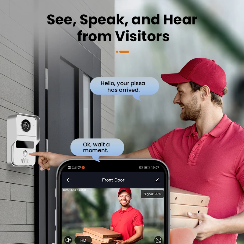 Tuya 1080P POE IP Doorbell Intercom Wireless WIFI Video Door bell Phone Remote Control Unlock Access Record System Night Vision |