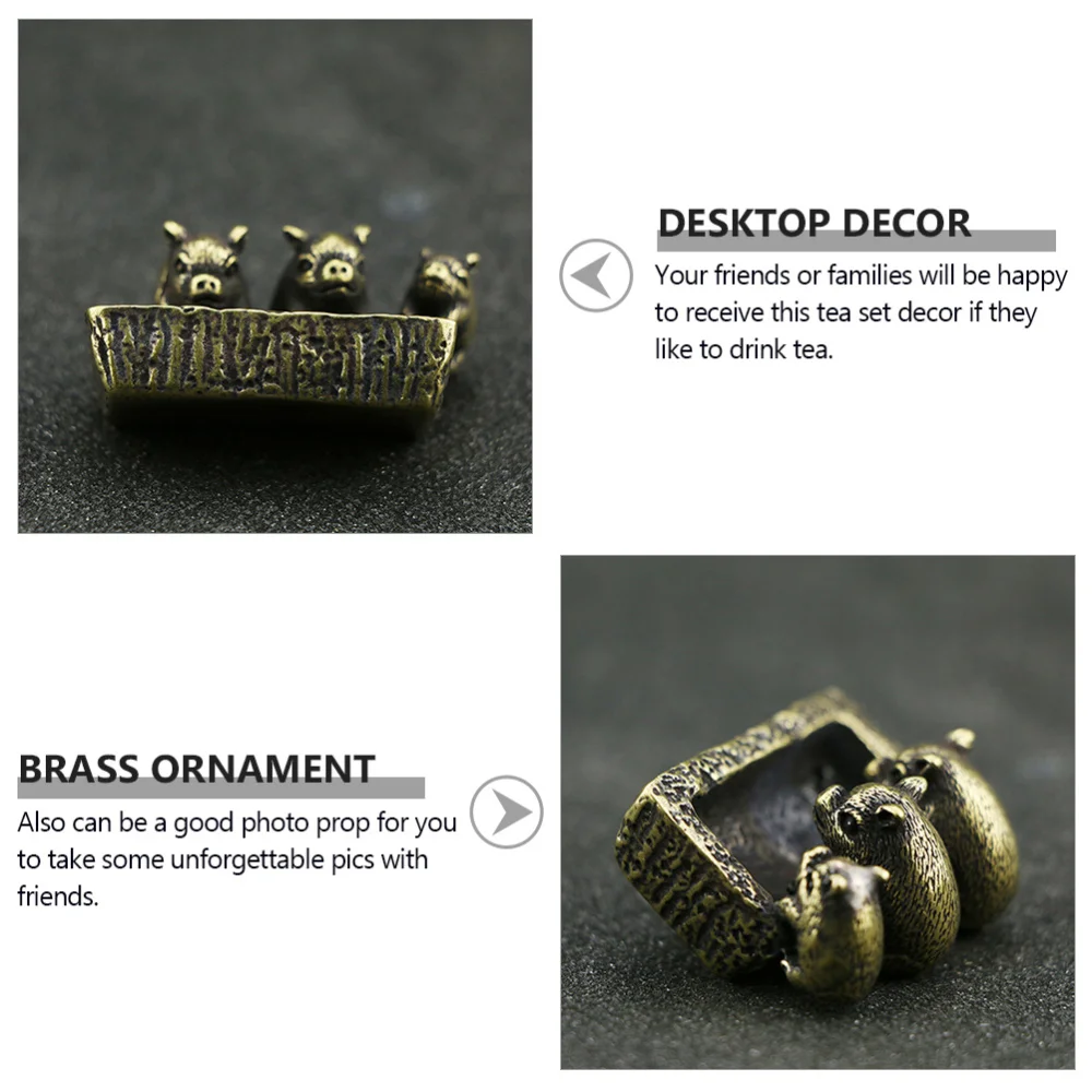 

1pc Creative Decoration Home Desktop Adornment Brass Tea Accessory
