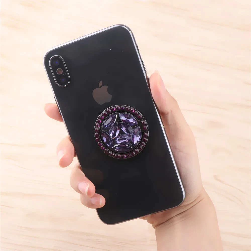 Универсальный держатель для телефона с кольцом-подставкой со стразами |