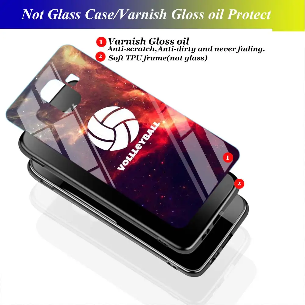 Volleyball Sports For Samsung Galaxy A750 A9 A8 A7 A6 A5 A3 Plus 2018 2017 2016 Super Bright Glossy Phone Case Cover | Мобильные