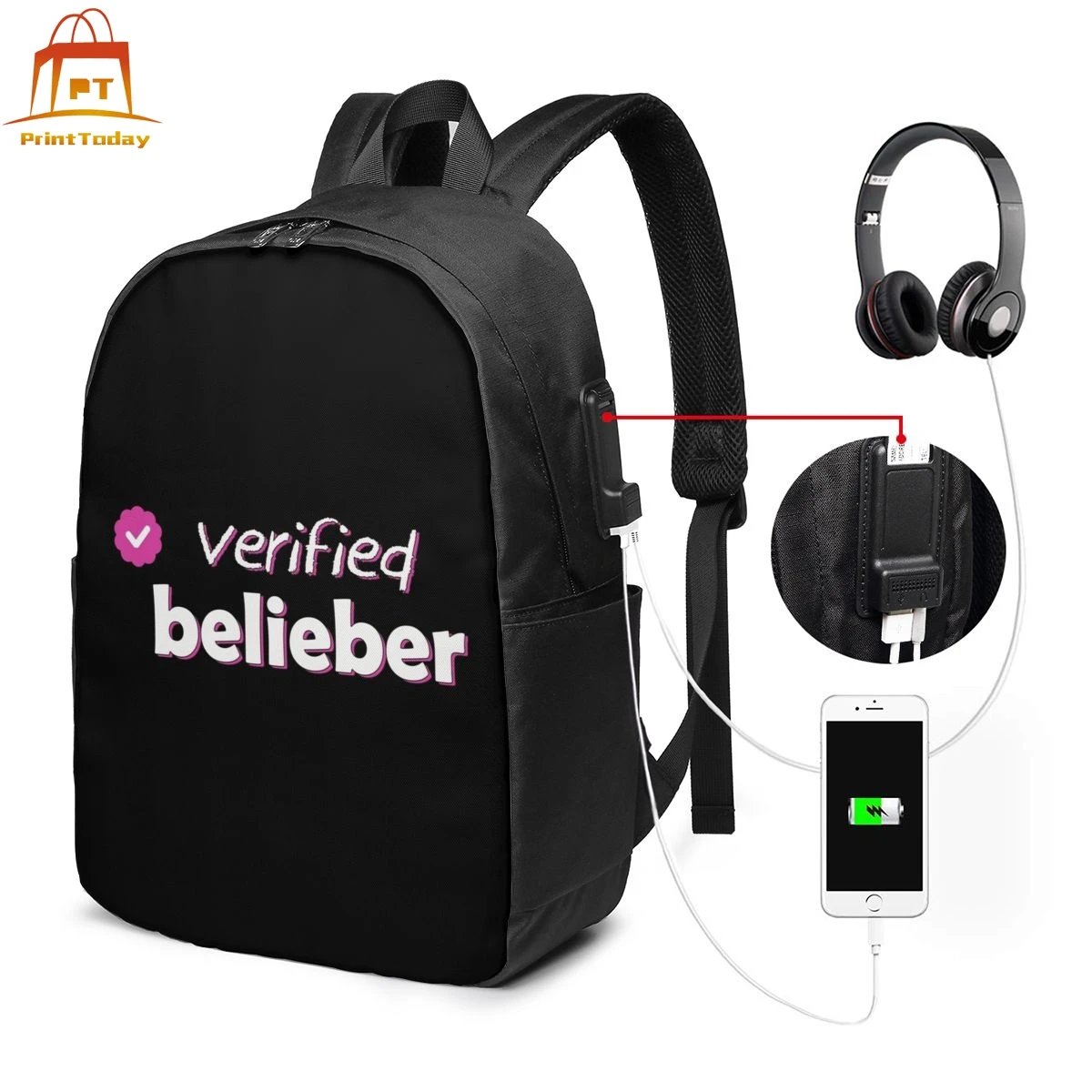 

Justin Bieber Backpack Justin Bieber Backpacks Trending Teenage Bag Multifunction High quality Bags