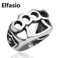 mens boys stainless steel ring band skull knuckle duster biker wholesale jewelry us size 8 14