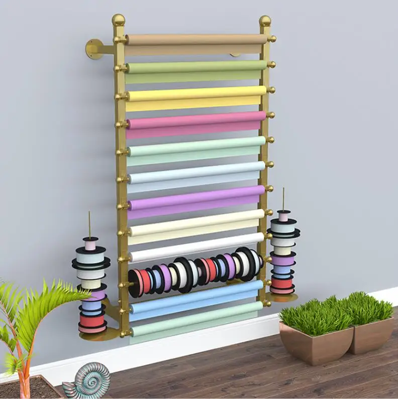 

Wall hanging flower wrapping paper ribbon rack wall Florist hanging banner scarf display storage rack
